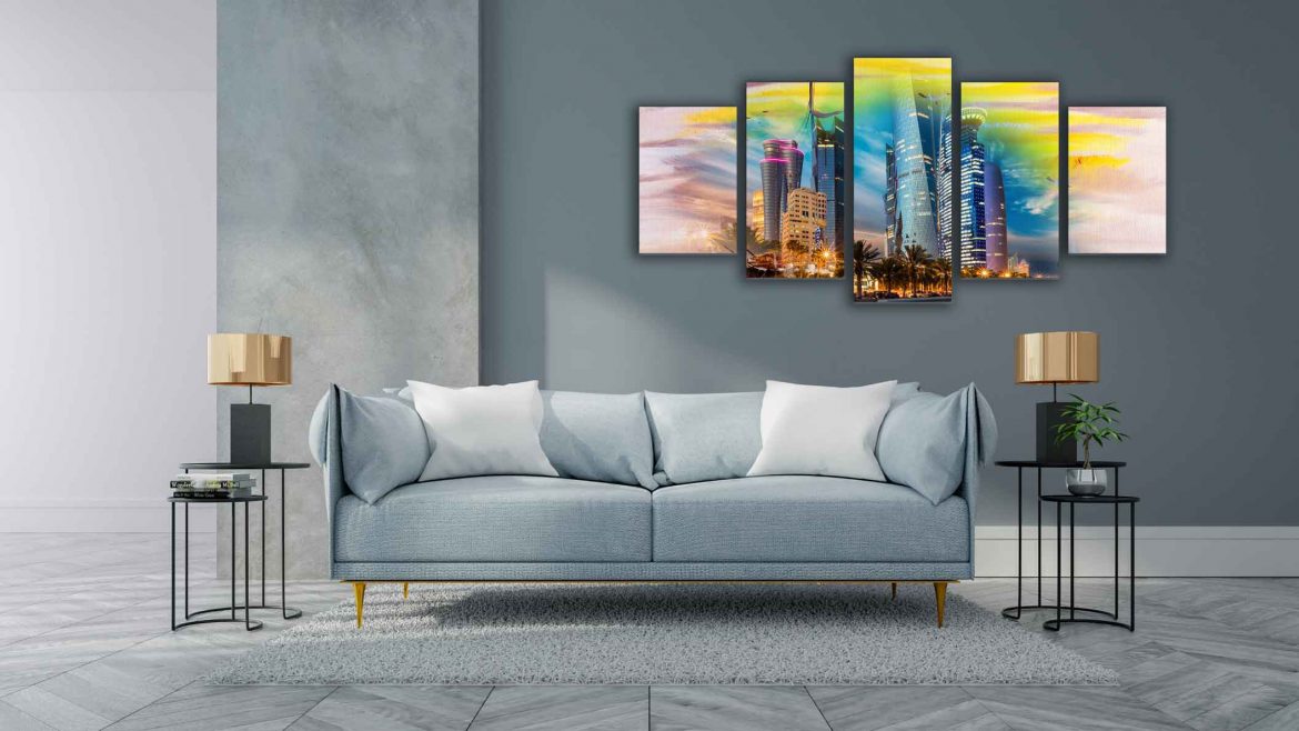 Doha corniche picture printed on canvas